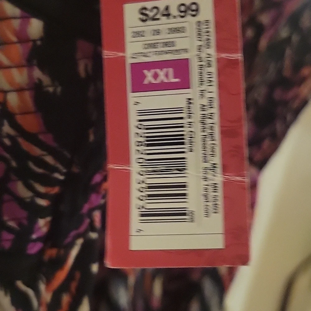 XXL Xhileration black, white, orange, and red colored dress. 100% polyester. - Picture 4 of 9